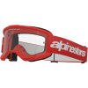 Okuliare VISION 3 WORDMARK, ALPINESTARS (červená, číre plexi) 2025