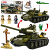 STAVEBNICA TANK T-34-85 RUDY SU-100 2 V 1 BAL. VOJSKO 3 FIGÚRKY NIČITEĽ