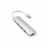 Satechi USB-C Slim Multiport adaptér V2 - Silver Aluminium (ST-SCMA2S)