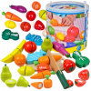 DREVENÉ KOCKY NA SUCHÝ ZIPS OVOCIE ZELENINA NA KRÁJANIE VEĽKÝ MONTESSORI SET