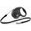 Vodítko FLEXI Black Design S lanko 5m/12 kg strieborné