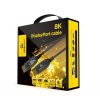 Gembird kábel DisplayPort (M - M), 8K, aktívny, optický (AOC), s Ethernetom, prémiový, 5 m, čierny CC-DP8K-AOC-5M