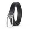 Dámsky kožený opasok PRIMEHIDE SILVER, šírka 2.5cm, Ručná výroba na Slovensku - čierna