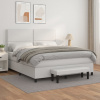 vidaXL Boxspring posteľ s matracom biela 180x200 cm umelá koža - Biela - 105637-205729