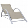 Béžový kovový Vidaxl Deckchair (Textilene a hliník, krémový palubný)