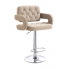 LuxuryForm DESIGN Barová stolička ADRIA VELUR na striebornom tanieri - latte