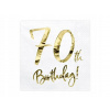 Papierové servítky Párty Deco biele so zlatou potlačou, 20 ks, narodeniny
