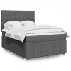 Box spring postel s matrací tmavě šedá 160x200 cm textil Šedá 3294020
