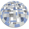 Okrúhly vinylový domáci koberec Okrúhly vinylový domáci koberec geometryszne obdĺžniky dww-w0007134