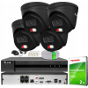 Sada monitorovacích kamier 6MPx 3K+ so 4 kamerami HiLook od Hikvision, čierna, PoE