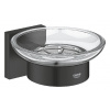 Grohe QuickFix Start Cube - Mydlovnička s držiakom, sklo/matná čierna 410962430