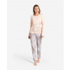 The Spirit of OM dámské pyžamo komplet - kalhoty s tričkem z bio bavlny - meruňkové - M
