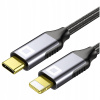 Kábel Co2 USB typ C - Apple Lightning 1 m sivý