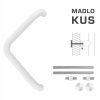 FT - MADLO kód K14T Ø 32 mm UN ks Rozteč madla: 350 mm, Dĺžka: 382 mm, Rozmer profilu madla: Ø 32 mm BIM biela matná (FBO)