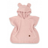 Baby Nellys Detské mušelínové pončo lux s kapucňou Teddy, rýchloschnúci, pudrovo ružové, 110/122, 110/122