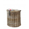 Kôš na prádlo z ratanu s koženými prackami 51x32xH55cm 47292