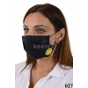 Rúško bavlnené na tvár B03-BORT (dvojvrstvové-100% bavlna) s potlačou - smailík (čierne) 027 - VYROBENÉ NA SLOVENSKU