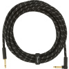 Fender Deluxe Series Instrument Cable, Straight/Angle, 18.6', Black Tweed