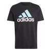 adidas adidas Essentials Big Logo pánske tričko Black/Ltaqua 2XL