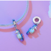 For Silver Prívesok sklenený Morský Koník so zirkónmi - Striebro 925
