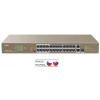 Tenda TEF1126P-24-410W PoE AF/AT switch - 24x PoE 100 Mbps 2x Uplink 1Gbps RJ45/SFP,PoE 370W TEF1126P-24-410W