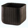 Keter kvetináč 39,5 cm x 39,5 x 39,5 cm plastový odtieň hnedej a béžovej (KOCKOVÝ DREVENÝ KVETINÁČ S ODVODOM HNEDÁ KETER DREVENÁ KONŠTRUKCIA Štvorcová v39,5cm)