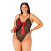 Elegantné body Tiene teddy 2XL/3XL - Obsessive 2XL/3XL černá