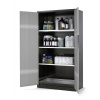 Chemická skriňa CS-103, antracit, krídlové dvere strieborné, 3 vložné police a podlahová vaňa