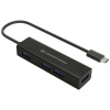 Conceptronic HUBBIES07B 4 porty USB-C® (USB 3.1) MultiPort húb čierna; HUBBIES07B