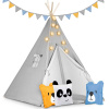 Detský stan Tepee so svetlom Nukido - sivý