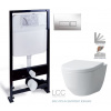 PRIM předstěnový instalační systém s chromovým tlačítkem 20/0041 + WC LAUFEN PRO LCC RIMLESS + SEDADLO PRIM_20/0026 41 LP2