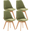 Design-Shop Linares zamat drevené nohy natura Svetlo zelená 4 ks