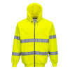 PORTWEST HI-VIS B305 / Reflexná mikina so zipsom a kapucňou - HV žltá XXXL