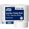 Toaletný papier 1-vrstv. TORK Jumbo 26 cm, návin 480 m, prírodný biely, T1 (6 ks)