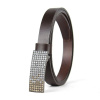 Dámsky kožený opasok SWAROVSKI BROWN, šírka 2cm, Tmavo hnedý (VSWAROVSKI-BROWN-2TH)