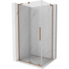 Mexen Velar L sprchovací kút posuvný 100 x 80 cm, transparentný, kartáčovaná meď - 871-100-080-03-65