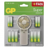 Batérie GP Super Alkaline AA 12 x + AAA 12 x + ručný ventilátor