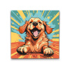 Vymalujsisam.sk Maľovanie podľa čísiel - Pop Art - Šťastný pes Veľkosť: 50x50cm, Rám: Na kartónovej doske