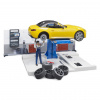 Bruder Autodielňa s autom a figúrkou 1:16 Bruder