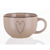 BANQUET Hrnček keramický jumbo HEART béžový 730 ml
