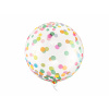 Party Okrúhly priehľadný fóliový balón bobo s farebnými bodkami 40 cm