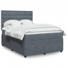 Box spring postel s matrací tmavě šedý 140 x 190 cm samet Šedá 3294647