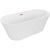 Mexen Flavia voľne stojaca vaňa 160 x 75 cm, biela, prepad leštená meď - 54031608000-65