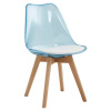 Kondela Stolička, transparentná modrá, akryl/ekokoža/buk, BALI 2 NEW
