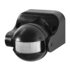 PIR senzor pohybu, 180°, 1200W, IP44, vertikálne nastavenie, na stenu, čierny