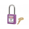 Bezpečnostný visiaci zámok - systém generálneho kľúča - fialový