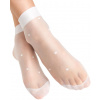 NOVITI SM004-G-01 20den biele bodkované ponožky 2-pack onesize