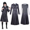 KOSTÝM KOSTÝM WEDNESDAY ADDAMS ŠKOLSKÁ UNIFORMA NA HALLOWEEN PLES 128 134