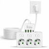 Predlžovací Kábel s prepäťovou ochranou Smartled 3 m, 3 ks zásuviek, biely