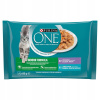 Purina One Indoor mini filetky s tuniakom a zelenými fazuľkami s teľacím a mrkvou v šťave 4 x 85 g